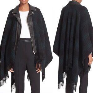 The Kooples Wool blend Green Plaid Pancho